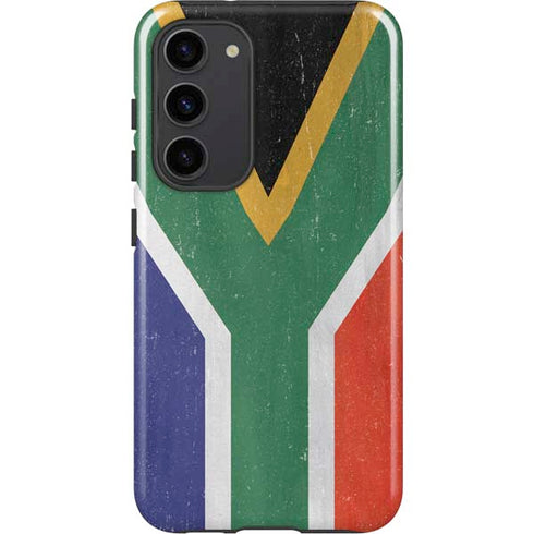 South Africa Flag Distressed Galaxy S23 Plus Pro Case